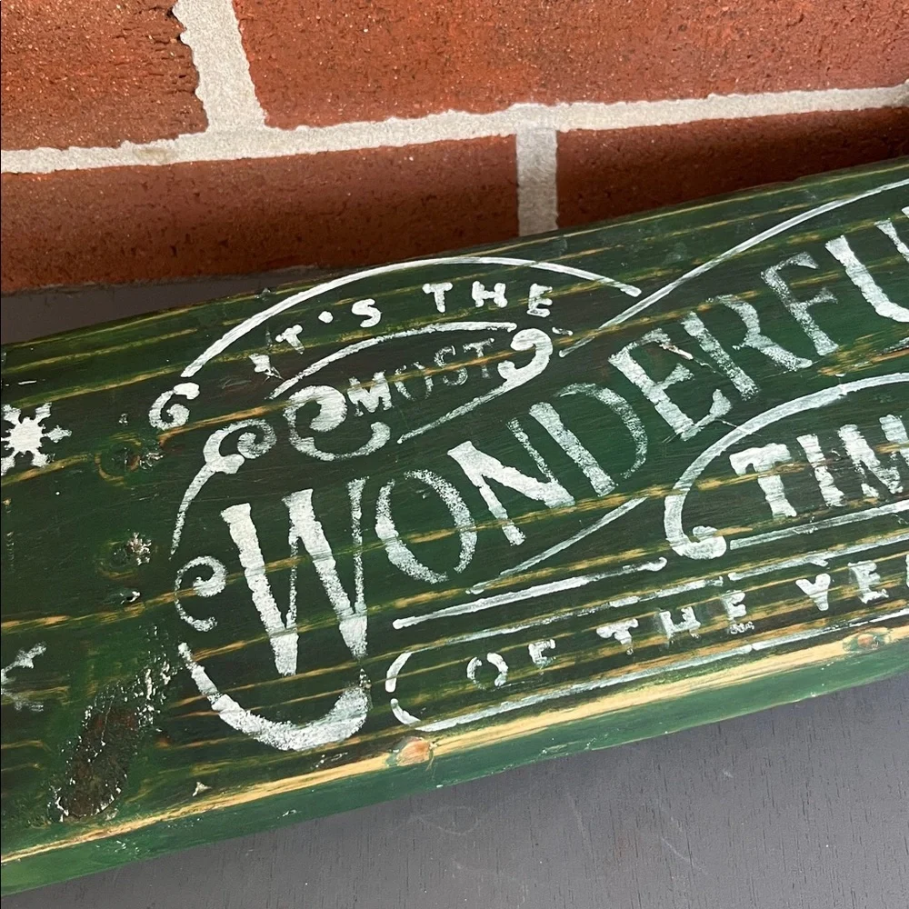Rustic Wooden Holiday Tray “Most Wonderful Time of Year”